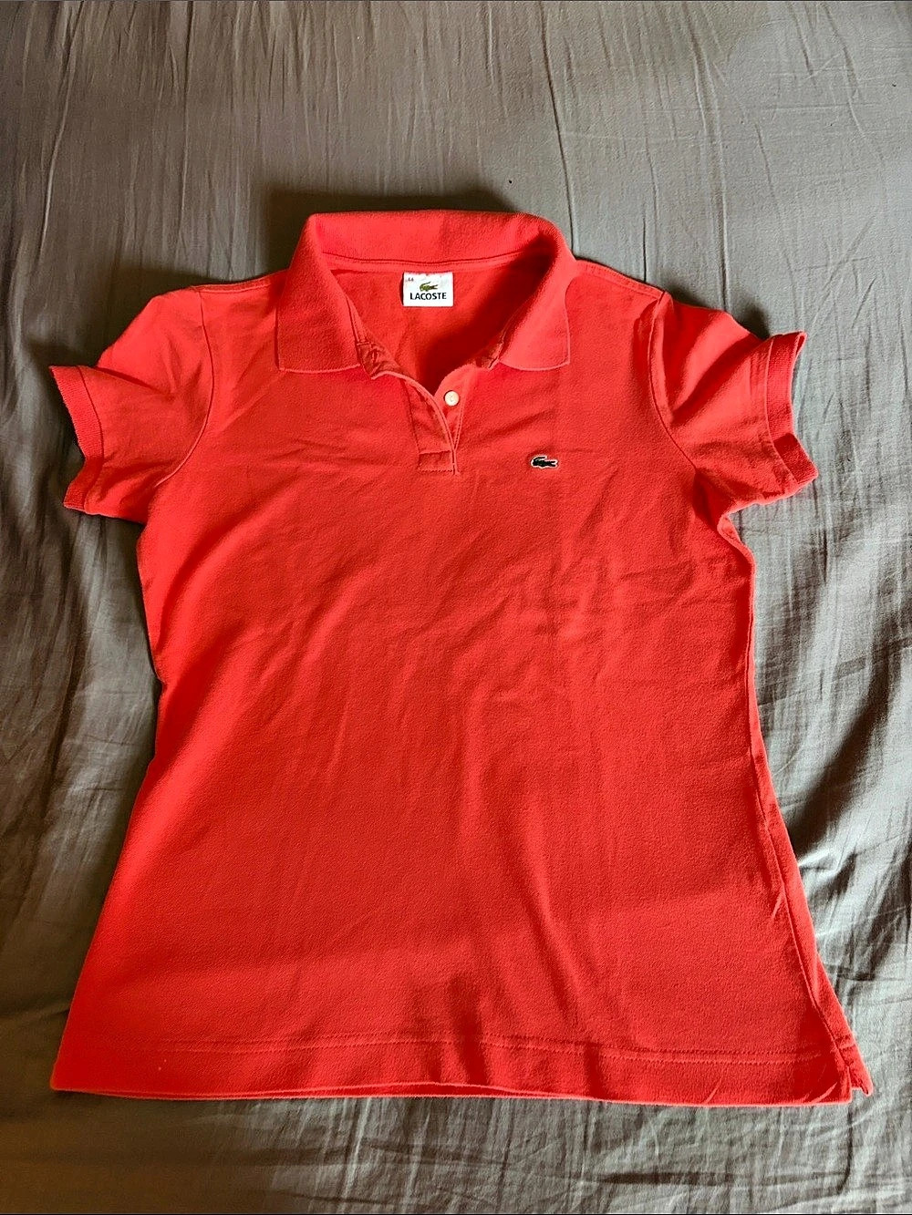 Lacoste Women's Classic Fit Short Sleeve Polo Shirt Coral Size 44